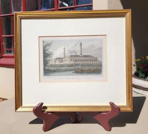 ANTIQUE 1820S SHEPHERD DESIGN AND McCLATCHIE ENGRAVED PRINT WITH SOME HAND COLOURING  GAS WORKS REG