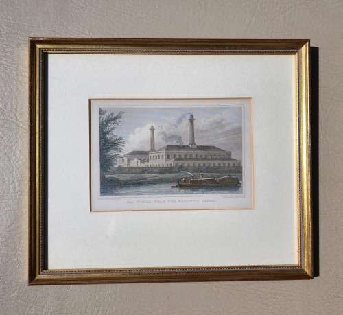 ANTIQUE 1820S SHEPHERD DESIGN AND McCLATCHIE ENGRAVED PRINT WITH SOME HAND COLOURING  GAS WORKS REG
