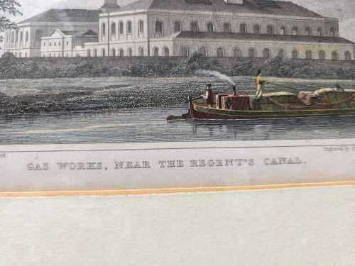 ANTIQUE 1820S SHEPHERD DESIGN AND McCLATCHIE ENGRAVED PRINT WITH SOME HAND COLOURING  GAS WORKS REG