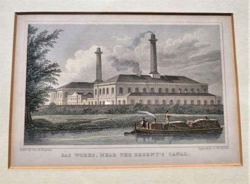 ANTIQUE 1820S SHEPHERD DESIGN AND McCLATCHIE ENGRAVED PRINT WITH SOME HAND COLOURING  GAS WORKS REG