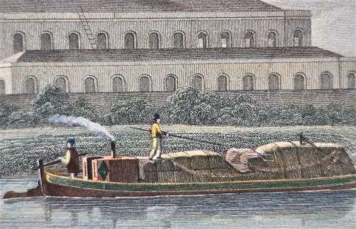 ANTIQUE 1820S SHEPHERD DESIGN AND McCLATCHIE ENGRAVED PRINT WITH SOME HAND COLOURING  GAS WORKS REG