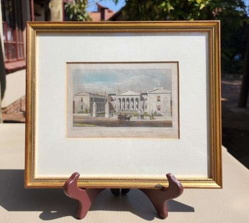 HIGHBURY COLLEGE ANTIQUE 1820S SHEPHERD DESIGN AND DALE ENGRAVING WITH SOME HAND COLOURING