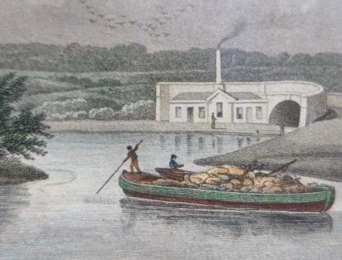 PADDINGTONS JUNCTION ANTIQUE 1820S SHEPHERD DESIGN AND LACEY ENGRAVED PRINT WITH SOME HAND COLOURING