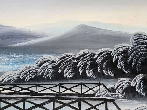 ALFRED MASINGA SA ARTIST ORIGINAL OIL ON BOARD SURREAL RIVER LANDSCAPE