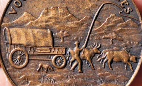 THE GREAT TREK CENTENARY (1838  1938) VOORTREKKERS BRONZE MEDALLION