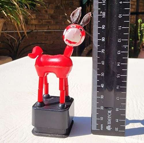 VINTAGE 1960S DONKEY PUSH PUPPET COLAPSABLE TOY