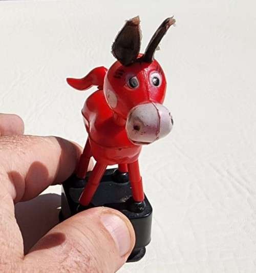 VINTAGE 1960S DONKEY PUSH PUPPET COLAPSABLE TOY