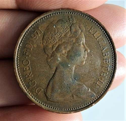 RARE 1971 UNITED KINGDOM 2 NEW PENCE COIN  ELIZABETH II 2nd Portrait