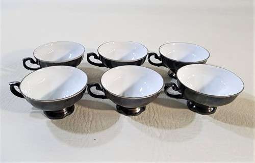 RUDOLF WACHTER (RW) BAVARIA GERMANY 1930S SILVER OVERLAID PORCELAIN TEA SET  17 PIECES - RARE