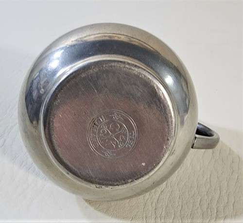 VINTAGE C KURZ and CO TIEL HOLLAND PEWTER TEASET AND VASE WITH TYPED LETTER BY COMPANY