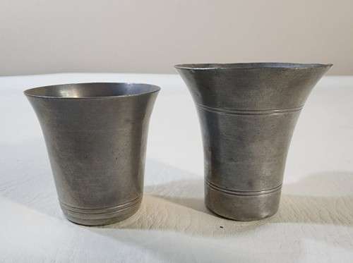 VINTAGE C KURZ and CO TIEL HOLLAND PEWTER TEASET AND VASE WITH TYPED LETTER BY COMPANY