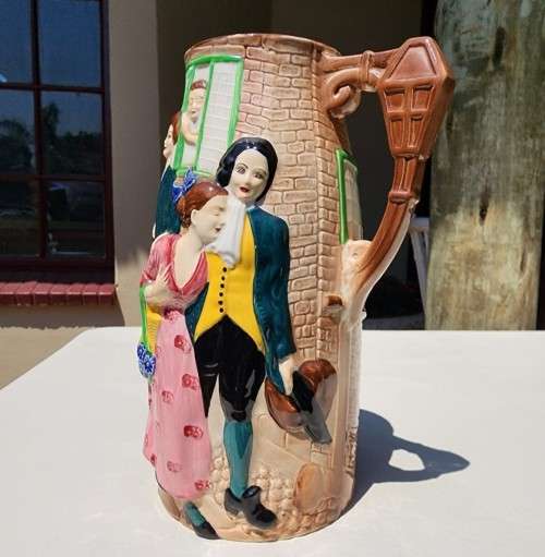 LARGE BURLEIGH WARE 1940S `SALLY IN OUR ALLEY` HAND PAINTED JUG