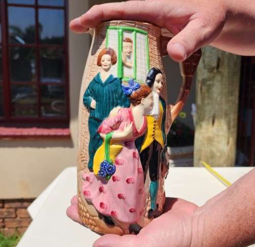 LARGE BURLEIGH WARE 1940S `SALLY IN OUR ALLEY` HAND PAINTED JUG