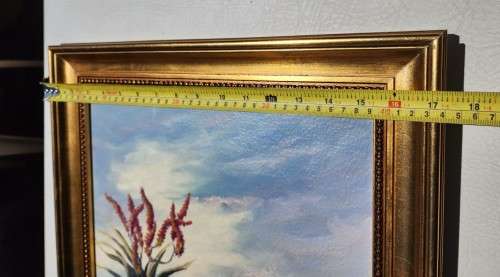 PAUL POTGIETER!! (SA ARTIST 1917-1994) ORIGINAL ALOE LANDSCAPE OIL PAINTING (44CM WIDE 69CM HIGH)