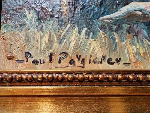 PAUL POTGIETER!! (SA ARTIST 1917-1994) ORIGINAL ALOE LANDSCAPE OIL PAINTING (44CM WIDE 69CM HIGH)