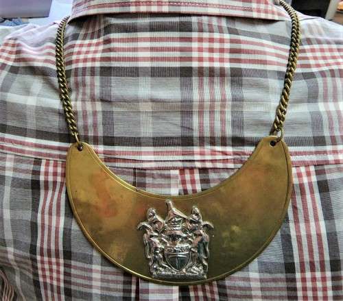 SOUTHERN RHODESIA 1970S INTERNAL AFFAIRS CHIEFS GORGET  1ST OF 3 ON AUCTION THIS WEEK