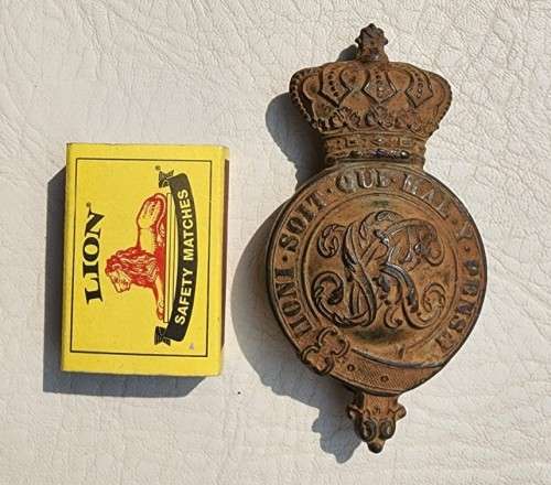 GREAT BOER WAR BRITISH MOUNTED INFANTRY GENERAL ISSUE HORSE BRIDAL BOSS WITH QUEEN VICTORIA CYPHER