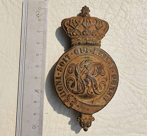 GREAT BOER WAR BRITISH MOUNTED INFANTRY GENERAL ISSUE HORSE BRIDAL BOSS WITH QUEEN VICTORIA CYPHER