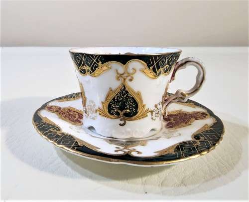 RARELY SEEN 1930S PFEIFFER & LOWENSTEIN IN SCHACKENWERTH AUSTRIA (PLS) DEMITASSE CUP AND SAUCER