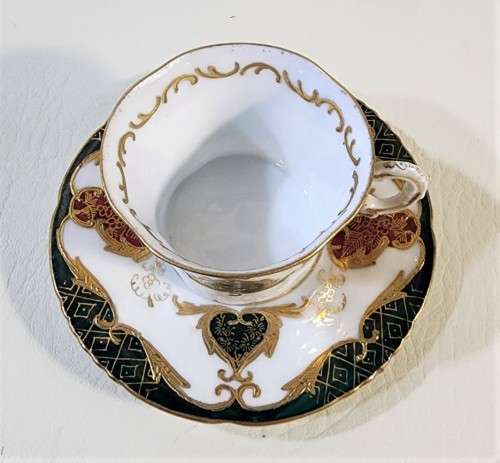 RARELY SEEN 1930S PFEIFFER & LOWENSTEIN IN SCHACKENWERTH AUSTRIA (PLS) DEMITASSE CUP AND SAUCER