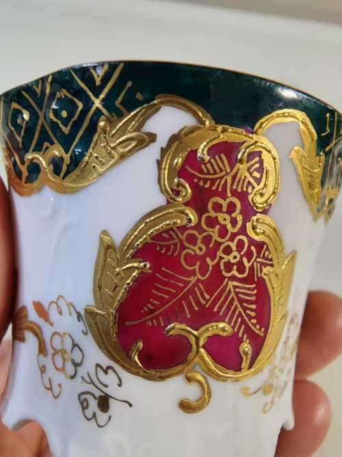 RARELY SEEN 1930S PFEIFFER & LOWENSTEIN IN SCHACKENWERTH AUSTRIA (PLS) DEMITASSE CUP AND SAUCER