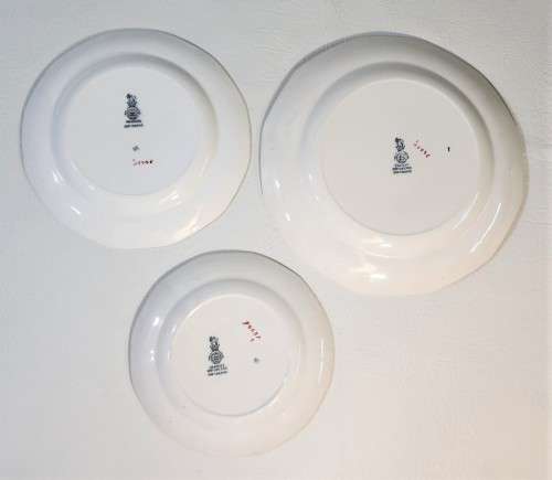 ROYAL DOULTON 1ST SET DINNER, DESERT, BREAD PLATES HANDPAINTED DRAYCOT D4635 (1926-19??) PATTERN