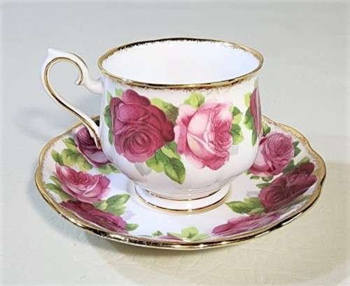 ROYAL ALBERT VINTAGE 1945-1970S OLD ENGLISH ROSE DISCONTINUED PATTERN CUP AND SAUCER DUO 2ND OF 2