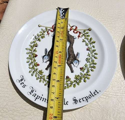 RABBITS & THYME (LES LAPINS ET SERPOLET) PORCELAINE D`AUTEUIL LIMOGES FRANCE CHAMBORD SERIES PLATES