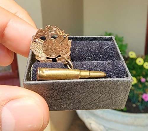 POSSIBLE OSSEWABRANDWAG 9CT GOLD EAGLE LAPEL MEMBERSHIP BADGE