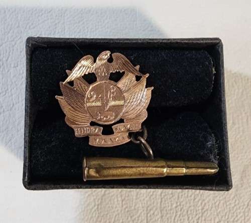 POSSIBLE OSSEWABRANDWAG 9CT GOLD EAGLE LAPEL MEMBERSHIP BADGE
