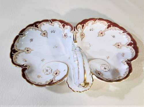 GERMAN KPM LOBSTER DISH WITH ANTIQUE (1848-1870S) 150-170 YEAR OLD! EAGLE MARK NO 2