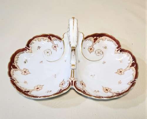 GERMAN KPM LOBSTER DISH WITH ANTIQUE (1848-1870S) 150-170 YEAR OLD! EAGLE MARK NO 2