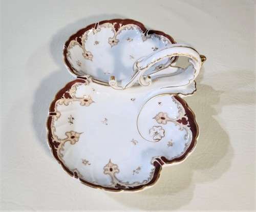 GERMAN KPM LOBSTER DISH WITH ANTIQUE (1848-1870S) 150-170 YEAR OLD! EAGLE MARK NO 2