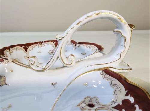 GERMAN KPM LOBSTER DISH WITH ANTIQUE (1848-1870S) 150-170 YEAR OLD! EAGLE MARK NO 2