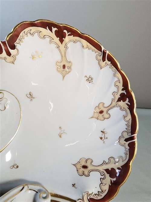 GERMAN KPM LOBSTER DISH WITH ANTIQUE (1848-1870S) 150-170 YEAR OLD! EAGLE MARK NO 2