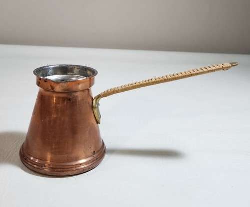 GERMAN MADE COPPER AND BRASS STOVETOP COFFEE POT (BRIKI, CEZVE)