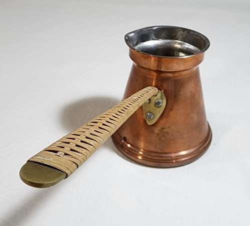 GERMAN MADE COPPER AND BRASS STOVETOP COFFEE POT (BRIKI, CEZVE)
