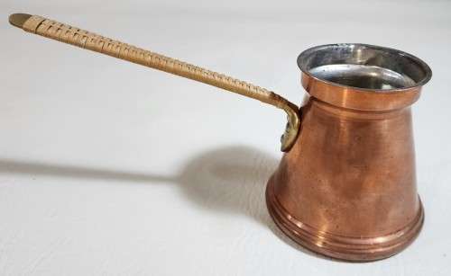 GERMAN MADE COPPER AND BRASS STOVETOP COFFEE POT (BRIKI, CEZVE)