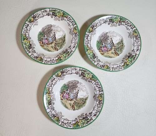 COPELAND SPODE BYRON PATTERN (1933-1969) HAND PAINTED SERVING BOWLS WITH TERRACE RIMS