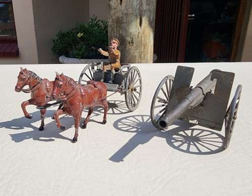 ANTIQUE (1910-1920) SIMON & ROVOLLET DEPOSE FRANCE WW1 HOWITZER LEAD CANNON - SHOOTS MATCHES!
