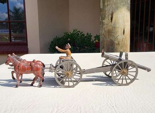 ANTIQUE (1910-1920) SIMON & ROVOLLET DEPOSE FRANCE WW1 HOWITZER LEAD CANNON - SHOOTS MATCHES!