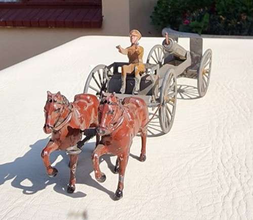 ANTIQUE (1910-1920) SIMON & ROVOLLET DEPOSE FRANCE WW1 HOWITZER LEAD CANNON - SHOOTS MATCHES!