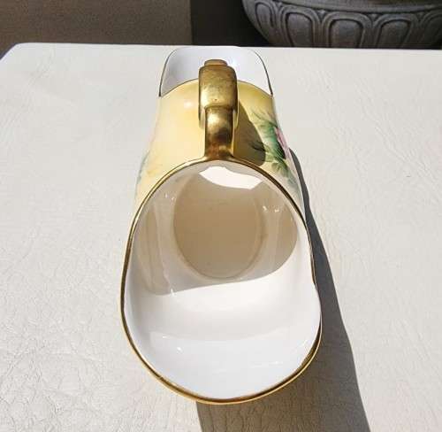 CROWN DEVON FIELDINGS! (1930-1960) LADY HAMILTON BOAT-SHAPED DOUBLE-ENDED FLOWER VASE HAND PAINTED!