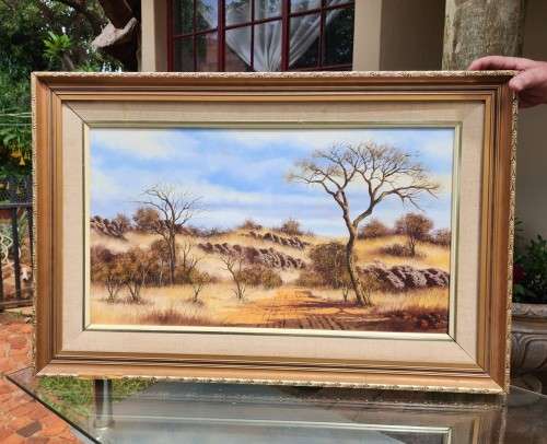 STOFPAD IN DIE VELD 1983 OIL ON CANVAS ON BOARD BY NICO COETZEE (SA ARTIST DECEASED) (70CM W 40CM H)