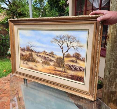 STOFPAD IN DIE VELD 1983 OIL ON CANVAS ON BOARD BY NICO COETZEE (SA ARTIST DECEASED) (70CM W 40CM H)