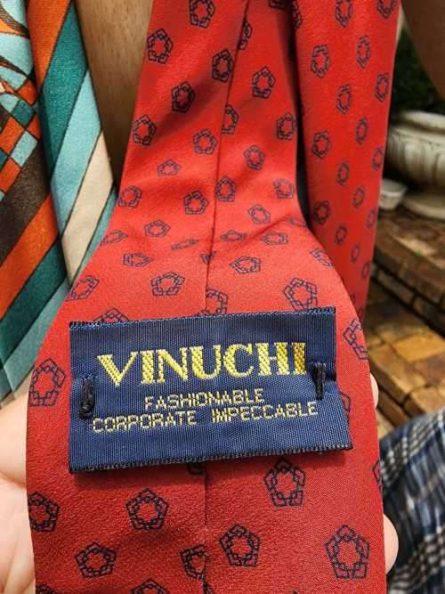 GROUP OF 20 VINTAGE NECK TIES  MANY EUROPEAN BRAND NAMES  MANY PURE SILK - WITH HANGER