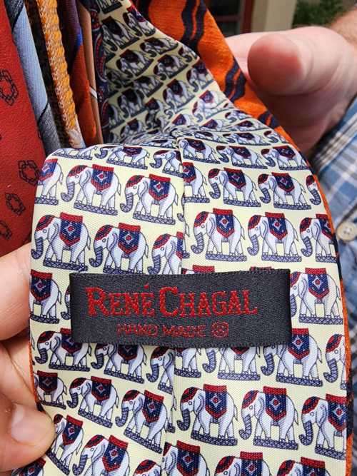 GROUP OF 20 VINTAGE NECK TIES  MANY EUROPEAN BRAND NAMES  MANY PURE SILK - WITH HANGER
