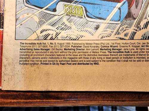 THE INCREDIBLE HULK VOL 1 NO 5 COMIC FROM 1995  GREEN HULK VS GREY HULK
