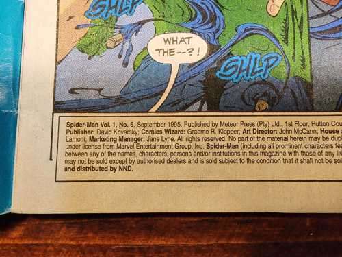 SPIDERMAN VOL 1 NO 6 COMIC FROM 1995  PLANET OF THE SYMBIOTES PART 2 OF 5