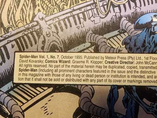 SPIDERMAN VOL 1 NO 7 COMIC FROM 1995  PLANET OF THE SYMBIOTES PART 3 OF 5 TITLED VENOM
